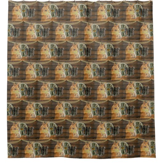 西ホース馬蹄車の車カウボーイブーツ シャワーカーテン (正面)