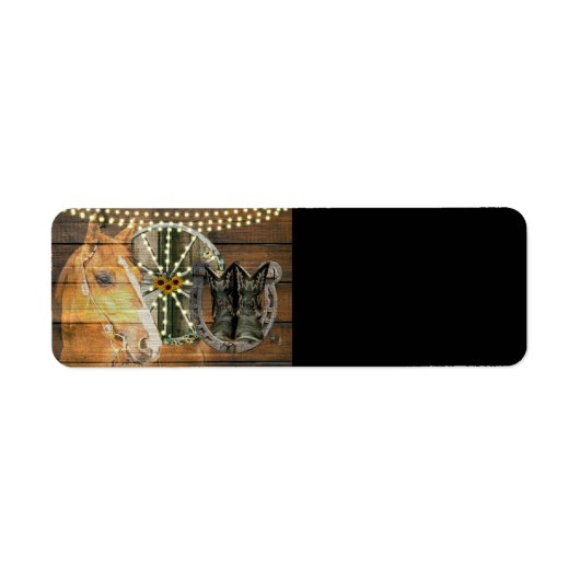 西ホース馬蹄車の車カウボーイブーツ ラベル (正面)