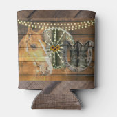 西ホース馬蹄車の車カウボーイブーツ 缶クーラー (裏面)