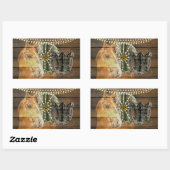 西ホース馬蹄車の車カウボーイブーツ 長方形シール (シート)