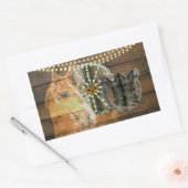 西ホース馬蹄車の車カウボーイブーツ 長方形シール (封筒)