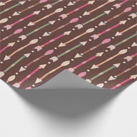 西ボホアローズ砂漠女性のカーボーイ模様 ラッピングペーパー (角)