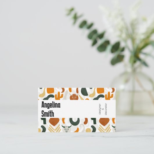 西ボホカウボーイ砂漠ブルスカルサボテン 名刺 (スタンド正面)