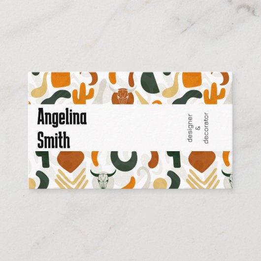 西ボホカウボーイ砂漠ブルスカルサボテン 名刺 (正面)