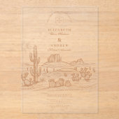 西ボホカクタスデザートランドスケープ結婚ズ アクリル招待状 (正面)