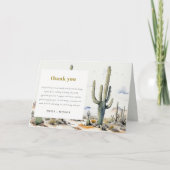 西ボホカクタスデザートランドスケープ結婚ズ サンキューカード (正面)