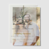 西ボホカクタスデザートランドスケープ結婚ズ ベラム紙招待状 (オフセット (カップル))