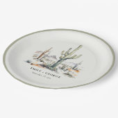 西ボホカクタスデザートランドスケープ結婚ズ ペーパープレート (アングル)