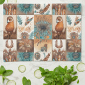 西ボホクールタイル模様 キッチンタオル (折り畳み)