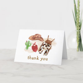 西ミニマル砂漠サボクカウボーイベビーシャワー サンキューカード