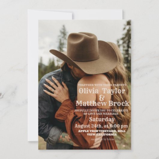 西ミニマル結婚主義のカウボーイ 招待状 (正面)