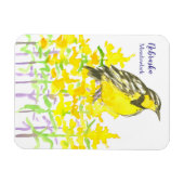 西メドウラルクゴールデンロッドイエローワイルドフラワー マグネット (横)