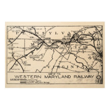 西メリーランド鉄道1920年の地図