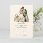 西モダンボホカップル砂漠結婚の 招待状 (スタンド正面)