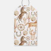 西モダンロデオ水の色ベビーシャワーの好意 ギフトタグ (裏面)