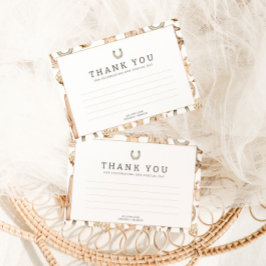 西モダンロデオ水色ベビーシャワー サンキューカード