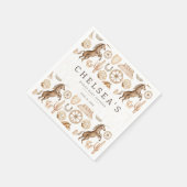 西モダンロデオ水色ベビーシャワー スタンダードカクテルナプキン (角)