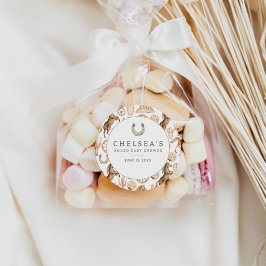 西モダンロデオ水色ベビーシャワー ラウンドシール