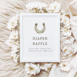 西モダンロデオ赤ちゃんシャワーラッフル徴候 ポスター