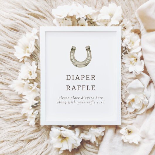 西モダンロデオ赤ちゃんシャワーラッフル徴候 ポスター