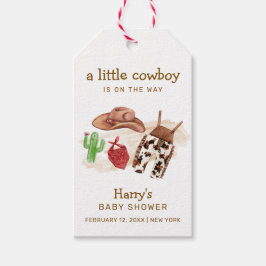 西モダン砂漠サボクカウボーイベビーシャワー ギフトタグ