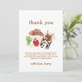 西モダン砂漠サボクカウボーイベビーシャワー サンキューカード (スタンド正面)