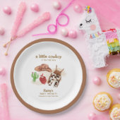 西モダン砂漠サボクカウボーイベビーシャワー ペーパープレート (パーティー)