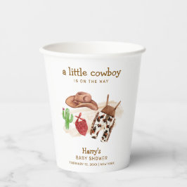 西モダン砂漠サボクカウボーイベビーシャワー 紙コップ