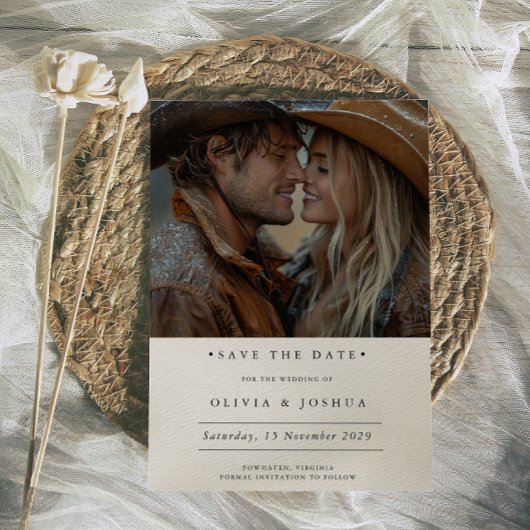 西モダン素朴写真Save the Date セーブザデート