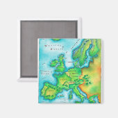 西ヨーロッパの地図 マグネット (正面/裏面)