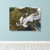 西ヨーロッパの雪、霧、低雲 キャンバスプリント (インサイチュ (ウッドフロア))