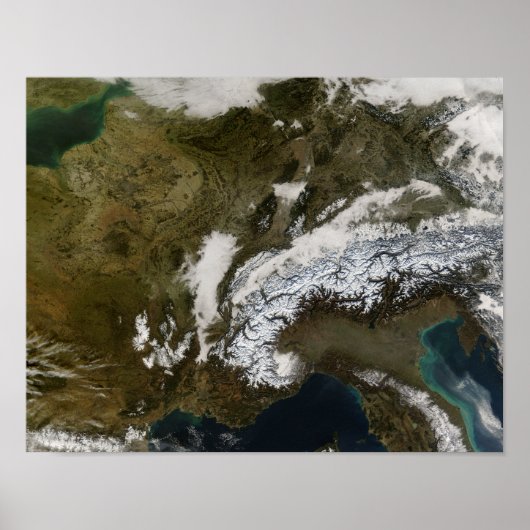 西ヨーロッパの雪、霧、低雲 ポスター (正面)