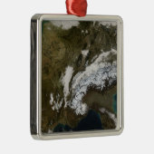 西ヨーロッパの雪、霧、低雲 メタルオーナメント (右)