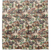 西ランチまたはカントリーファームシーンシャワーカーテン シャワーカーテン (正面)