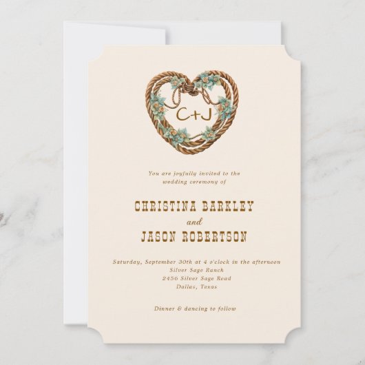 西ランチカントリーモノグラム結婚オールインワン 招待状 (正面)