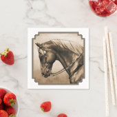 西ランチホースオールドフォトセピア スタンダードカクテルナプキン (インサイチュ)