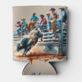 西ロデオのカウボーイズ牛の乗馬とチュート 缶クーラー (正面)