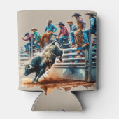 西ロデオのカウボーイズ牛の乗馬とチュート 缶クーラー (裏面)