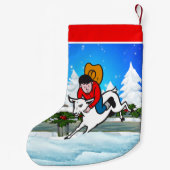 西ロデオカウボーイキッドマットンバスタースノーシーン スモールクリスマスストッキング (裏面)