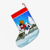 西ロデオカウボーイキッドマットンバスタースノーシーン スモールクリスマスストッキング (裏面 (吊り時))