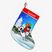 西ロデオカウボーイキッドマットンバスタースノーシーン スモールクリスマスストッキング (正面 (吊り時))