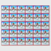 西ロデオカウボーイキッドマットンバスタースノーシーン ラッピングペーパー (フラット)