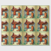 西ロデオカウボーイサドルブーツロープブラザー ラッピングペーパー (フラット)