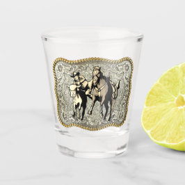 西ロデオカウボーイステアレスリンベルトバックル ショットグラス