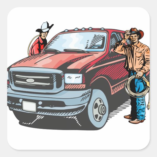 西ロデオカウボーイステッカー スクエアシール (正面)