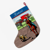 西ロデオカウボーイチームのローピングステア ラージクリスマスストッキング (裏面 (吊り時))