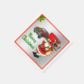 西ロデオカウボーイトラックトレーラーサンタクリスマス スタンダードカクテルナプキン (角)
