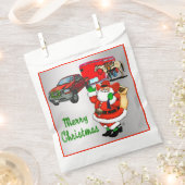 西ロデオカウボーイトラックトレーラーサンタクリスマス フェイバーバッグ (クリップ留めされた状態)