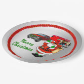 西ロデオカウボーイトラックトレーラーサンタクリスマス ペーパープレート (アングル)