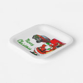 西ロデオカウボーイトラックトレーラーサンタクリスマス ペーパープレート (傾斜あり)